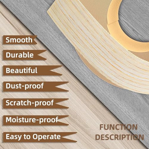 GSCIT Club Oak Edge Banding, 1 inch x 25ft roll of Veneer Edge Banding Preglued Flexible, Real Wood Tape Banding - color: Oak, size: 1"x 25ft