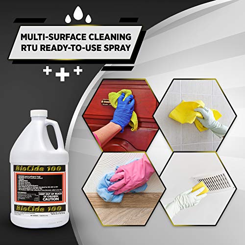 Bio Cide Laboratories BioCide 100 - Multi-Purpose Cleaner and Disinfectant Spray - Professional Grade Bacteria, Virus Mildew, and Fungi Remover - 1-Gallon - Bottle - size: 128 Fl Oz (Pack of 1)