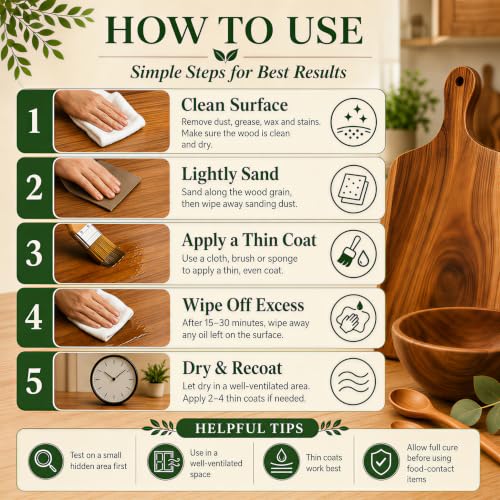256oz 100% Pure Tung Oil,Food Grade Waterproof Low Odor Wood Oil with Brush - size: 256 Fl Oz