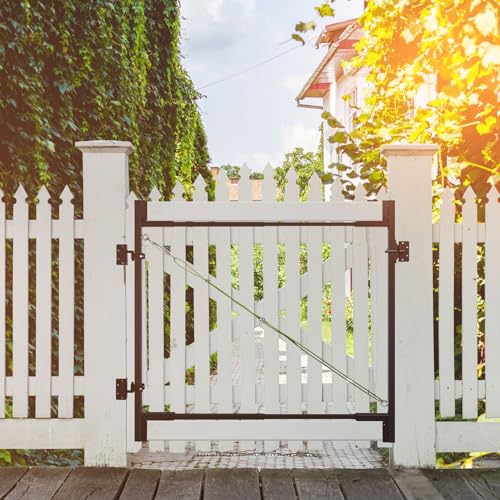 Adjustable Steel Frame DIY Building Gate Kit for 7ft High Fences - size: 36-60“ Wide(7Feet)-1Pack