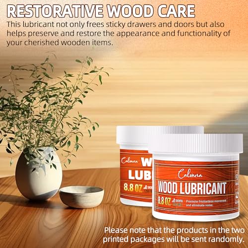 Calvana 8.8oz Wood Drawer Wax Lubricant Paste, Wood Wax,Door Hinge Lubricant,for Wood Drawer Slides,Sliding Glass Door,Window Track, Clear,Unscented, Non-Spray Formula