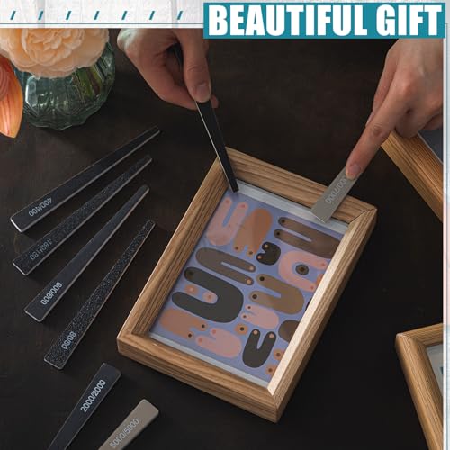 Honoson 20 Pcs Sanding Sticks Model, Low and High Grits, Groovy Style - style: Groovy Style