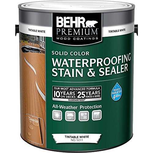 BEHR PREMIUM 1 gal. White Base Solid Color Waterproofing Exterior Wood Stain and Sealer 501101