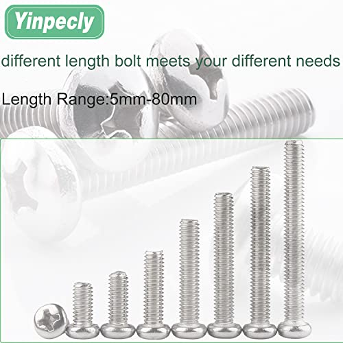 30Pcs M4-0.7 x 12mm Pan Head Phillips Machine Screws - size: M4 x 12mm