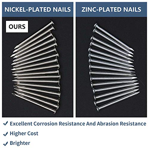 JEGONFRI 120pcs 2" Nickel Plated Nails for Hanging Pictures, Wood Nails - color: Silver, size: 2 In , 120 Pcs