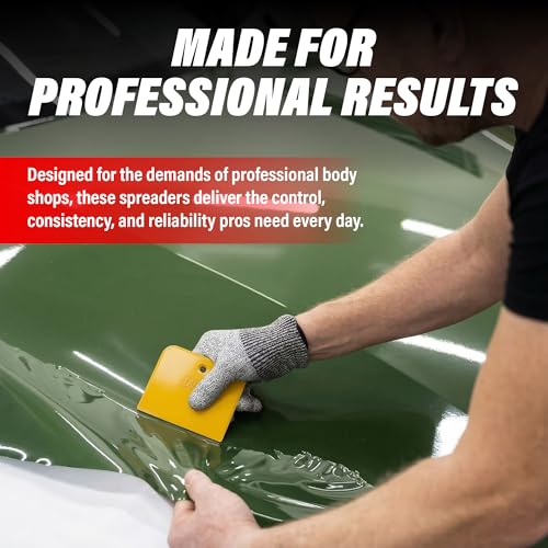 LAUCO Body Filler Spreaders 4 Inch, 50 Pack Reusable Plastic Auto Body Spreaders for Automotive Filler, Putty, Glaze, Caulk, Epoxy Resin and Paint - size: 4"