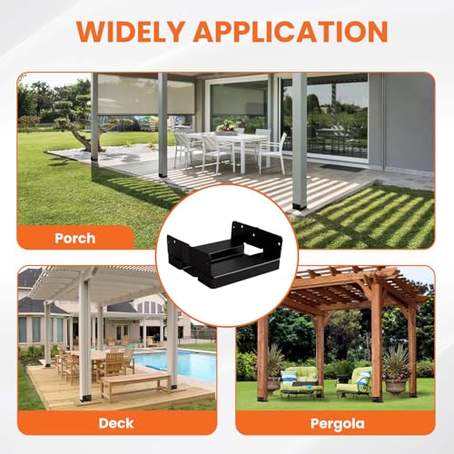 1 PCS 8x8 Post Base for Concrete Heavy Duty Black E-Coated - color: Black