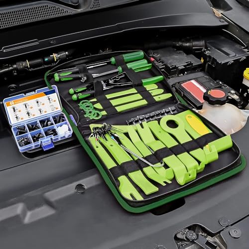 GOOACC 88Pcs Trim Removal Tool Auto Push Pin Bumper Retainer Clip Set - color: 88Pcs Clips Removal Kit Green