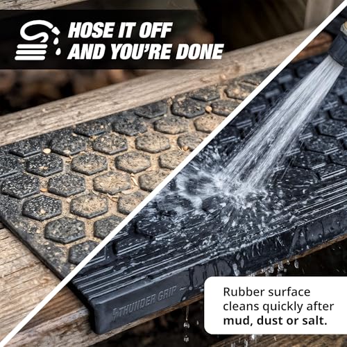 Rubber Stair Treads Outdoor 48" x 10" 4-Pack - Heavy-Duty Non-Slip Rubber - size: 48” x 10” x 4P