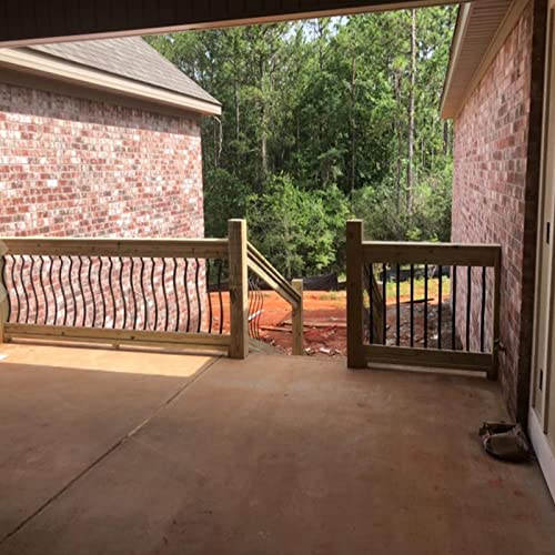 Deck Balusters 51 Pack Metal Deck Spindles, 32.25"x1" Staircase Baluster with Screws, Metal Deck Railing for Wood and Composite Deck, Stylish Baluster for Outdoor Stair Deck Porch
