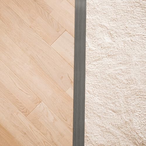 8Ft X 3in Wide Floor Transition Strip, Dark Gray Self Adhesive Vinyl Threshold Strip for Floor Gaps (Walnut Dark Gray - color: Walnut Dark Gray