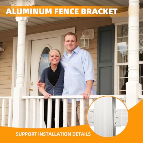 White Aluminum Fence Brackets for Vinyl Fencing,Heavy Duty Metal Replacement for 2.75in Plastic Bracket,Fence Bracket Used for Connecting Panel to Post,Vinyl Fence Parts(16Pcs & 160screws) - color: 16 brackets & 160 screws