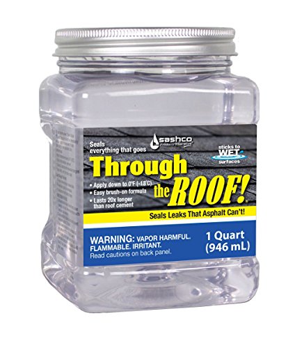 Sashco 14003 2 Pack 1 Quart Through the Roof Sealant, Clear