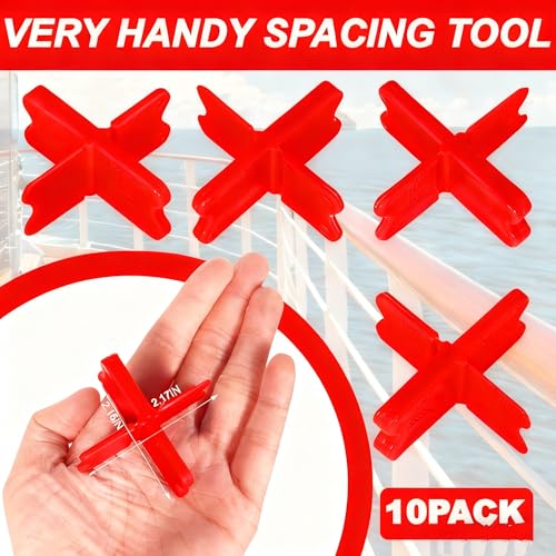 10PCS Deck Spacers,Durable Deck Spacer Tool to Uniform Gap Between Installed Deck Boards for Treated Lumber and Composite Decking Handy Deck Building Tools Deck Board Spacers (Red) - color: Red