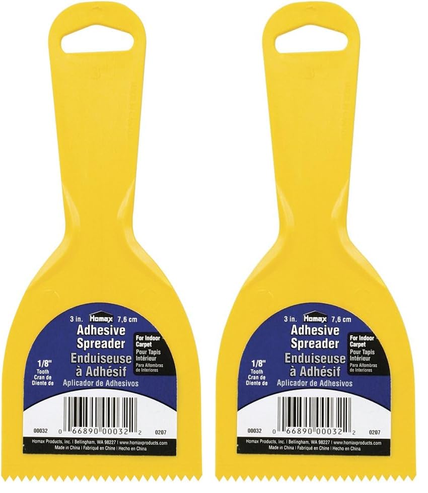 Adhesive Spreader, Yellow, 3", 1/8" Tooth (Pack of 2) - size: 3 inch (Pack of 2), style: 1/8" Tooth
