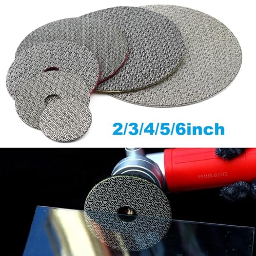 4PCS Electroplated Diamond Sanding Paper Sheet Pad, 60# 100# 200# 400# Grit 3 inch 75 mm Grinding Sandpaper Pad Hook and Loop Backing for Metal Glass Porcelain Ceramic Hand Polishing Trimming - size: 3inch 75mm, style: 4PCS 60#100#200#400#