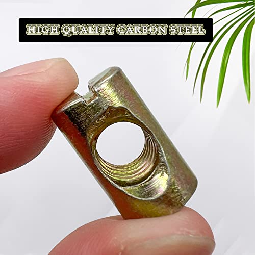 M8x20mm Slotted Barrel Nuts,Cross Dowels Slotted Galvanized Nuts for Furniture Beds Chairs(20Pcs)