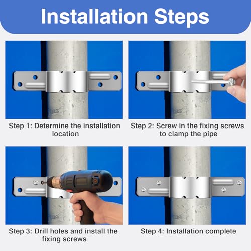 36 Pack 2-3/8 Inch Galvanized Pipe Brackets with Screws