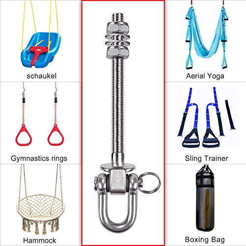 SELEWARE Heavy Duty Swing Hanger, 2 Pack Porch Swing Hardware - color: D (9 Inch, 2 Pack Silver)