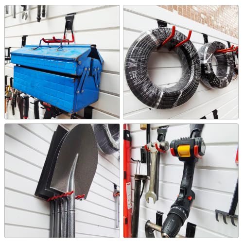3-H Slatwall Hooks 10 Pack Heavy Duty Multi Sizes, Slatwall Accessories - color: Red, size: 10