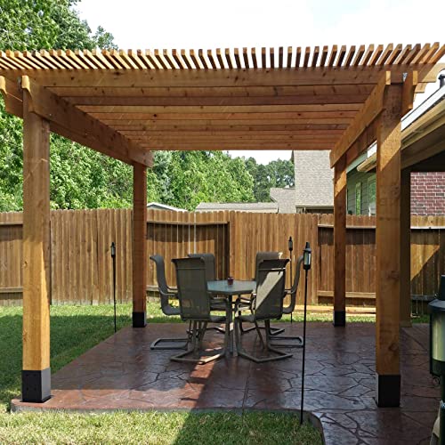 4 Pcs 4"x 4" Post Base (Inner Size 3.6"x3.6") for Pergola| - size: 4 Pcs, style: 4“x4"