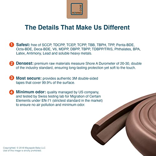 Roving Cove Furniture Edge Protector, Desk Edge Cover, Large 9ft Edge Only - color: Coffee Brown, size: Large 9 Foot (Pack of 1)