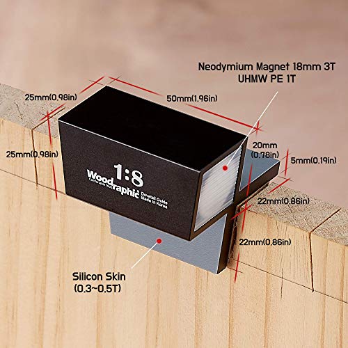 Dovetail Saw Guide Set – 1:8 & 45°/90° Magnetic Layout Tool for Joinery in Hardwood and Framing – CNC Aluminum Precision Marker for Woodworking Projects - size: Saw Guide - Set: 1:8 & 45°/90°