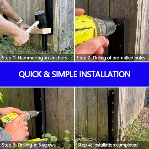 One-Piece Fence Post Repair Kit 4-Pack 32in Manganese Steel - size: 4-Pack