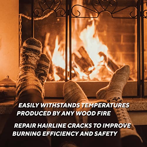 Rutland Fireplace Mortar for Fire Brick & Crack Repair - Gray Refractory Cement for Forge, Wood Stove & Panel - High Heat Fire Brick Mortar - size: 10.3 Oz (Single)