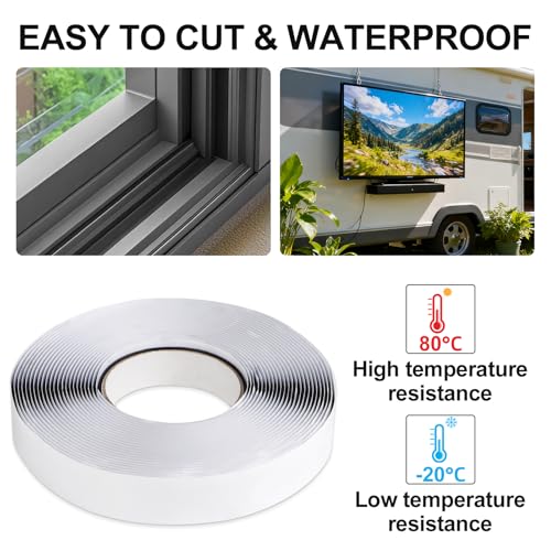 Butyl Sealant Tape 2m (6.6FT) - Waterproof Sealant Tape - style: 1/4" × 6.56' (6.5mm × 2m)