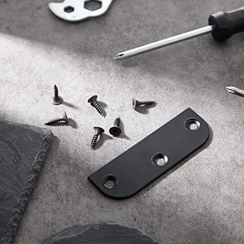 Dunzy 6 Set Black Door Hinge Filler Plates 3.5 inch,with 18 Screws