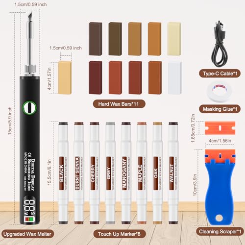 Vinyl Floor Repair Kit with Heated Pen – Filler for Scratches & Cracks - color: Black
