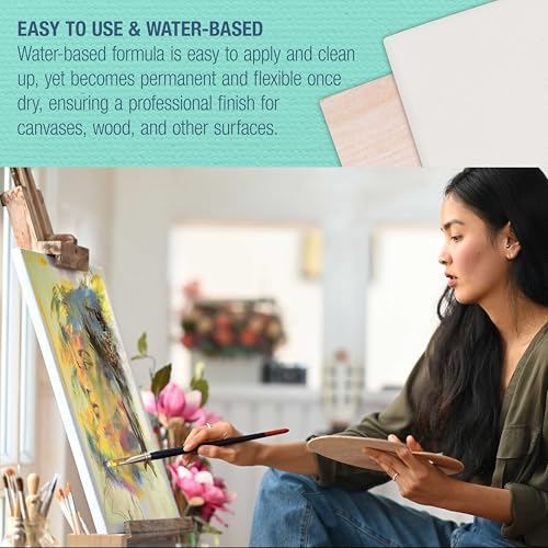 U.S. Art Supply White Gesso Primer 16.9oz (500ml) for Oil & Acrylic Paint - color: White