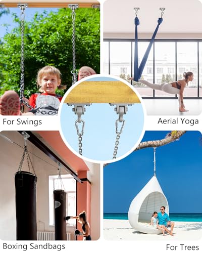 Heavy Duty Swing Hangers, Indoor-Outdoor Hooks, 2-Pack - color: 2 Pack Silver