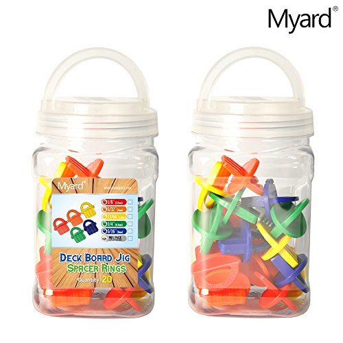 Myard Deck Board Jig Spacer Rings, 5-Size Mix 20 Packs Deck Spacers - size: Mix / 5 sizes x 4pcs