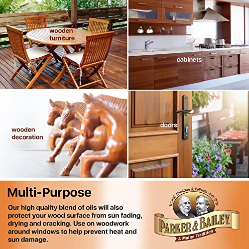 Parker & Bailey Woodcare Oil Polish Kit – Lemon Oil & Orange Oil Furniture Cleaner & Wood Restorer – Natural Wood Polish for Tables, Cabinets & Furniture Shine Bundle