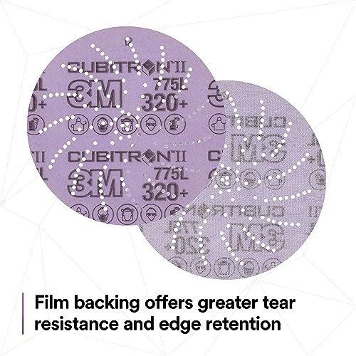 3M Xtract Cubitron II Hookit Clean Sanding Film Disc 775L - size: 5 in, 240+ 320+ 400+