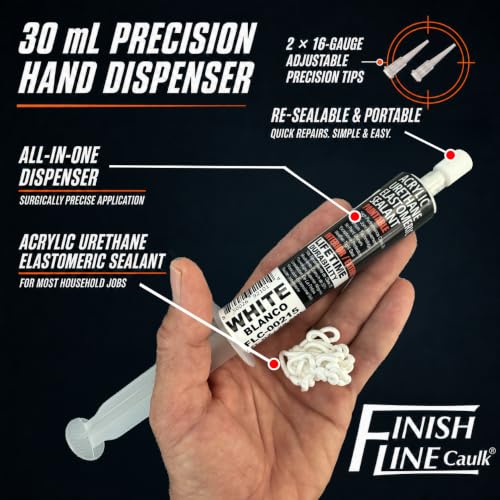 30mL Pre-Filled Precision Caulk Applicator White, 1-Pack - color: White