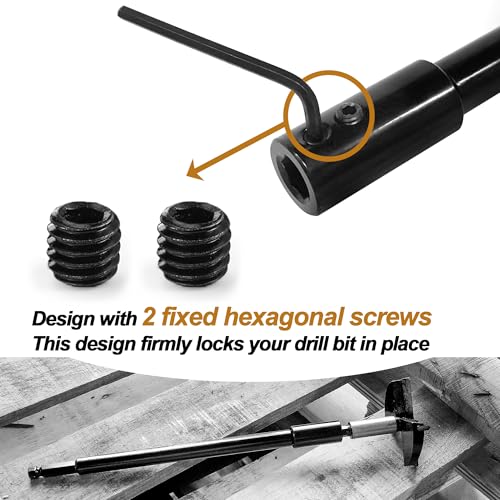7 Inch Forstner Drill Bit Extension for 3/8" Hex Shank - size: 7" for 3/8" Hex Shank
