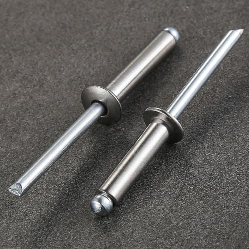Wensilon (250Pcs) 1/8"x1/2" stainless steel blind pro Rivets,Steel handle and stainless steel mandrel - color: Stainless Steel, size: 1/8"x1/2"