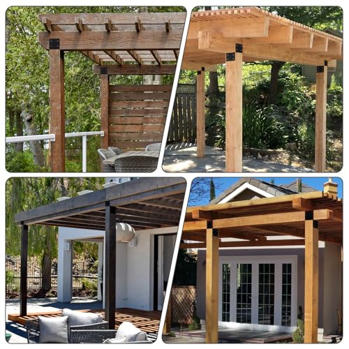 4-Pack 4x4 Deck Post Caps Tie Brackets, Base Anchor Mount for Wood - size: 4''X4'', style: Style 1