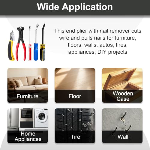 5 pcs Heavy Duty Upholstery Staple Remover Tool Set, Nail Puller Plier, Tack Lifter, Fastener Remover for Carpet,Furniture,Floor,Photo Frame,Wall with Zipper Bag - color: 5 Pcs