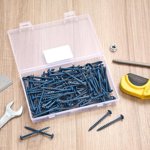 100 PCS #8 x 2” Pocket Hole Screws Exterior Pocket Screw - color: Blue, size: #8x2"