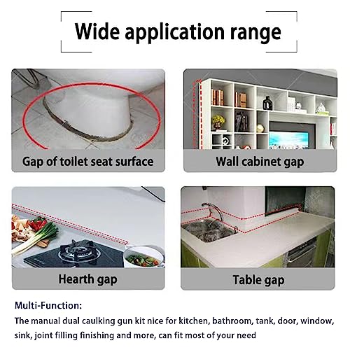 Dual Caulking Gun for 400 mL/13.5 fl oz, Double Cartridge Epoxy Gun - size: 400mL