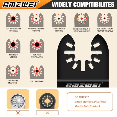 AMZWEI 100PCS Professional Multitool Blade Kits Metal, Wood Cutting