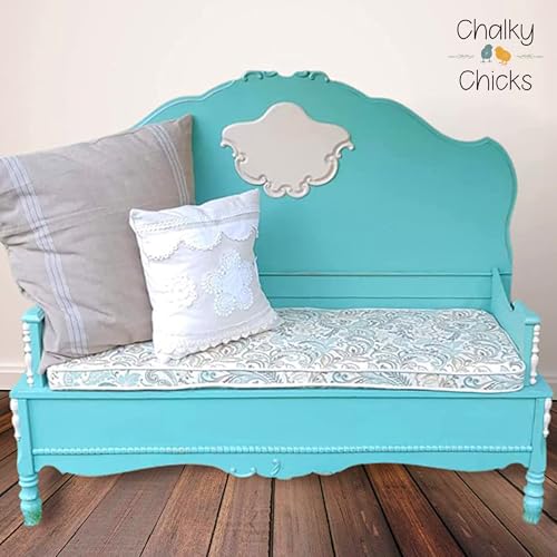 Chalky Chicks Aqua Bay 16 Fl Oz Chalk Paint for Furniture All in One - color: Aqua Bay (Aqua Blue), size: 16 Fl Oz (Pack of 1)
