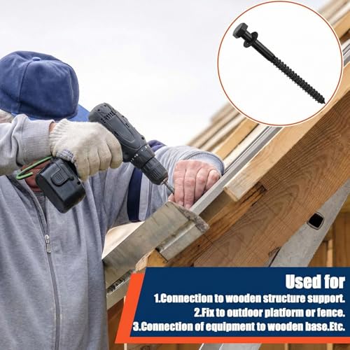Tandefio 50 Pack 1/2''X 6'' Lag Bolts Screw with Washer Galvanized, Black - size: 1/2''x 6''