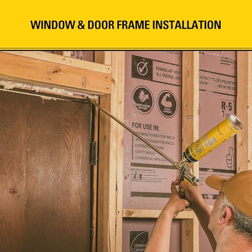 Stanley F902P Window & Door Pro Gun Sealant (12x24 Oz.) – Low Expansion Polyurethane Spray Foam Insulation for Window & Door, High-Yield Waterproof Gap Filler | Includes Gun & Cleaner | 24 Oz. 12 Pack - color: SET