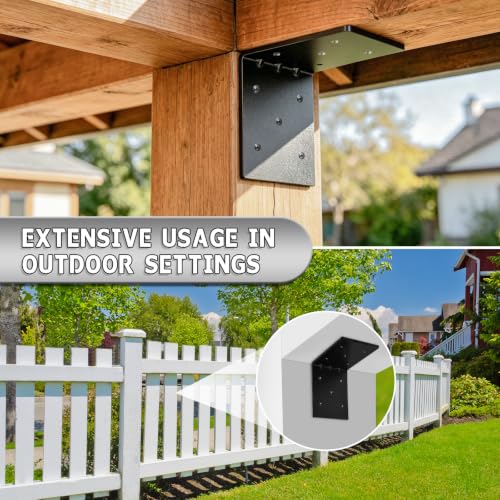 4 PCS Heavy Duty Steel Corner Brackets, 8"x8"x6" 90 Degree L Right Angle Bracket, DIY L Shelf Brackets, Metal Joint Timber Connector Support for Wood Shelves, Furniture - size: 8x8x6in
