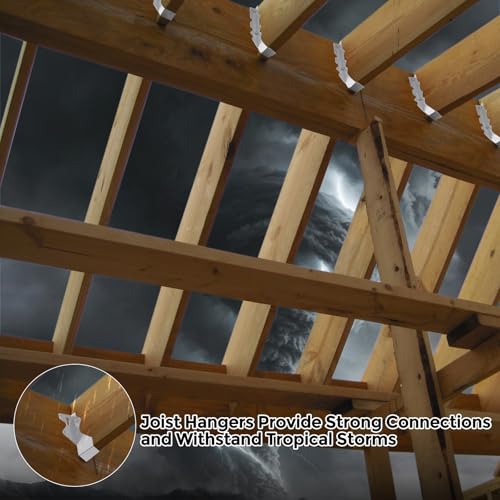 20 Pcs 2x10 Joist Hangers,18 Gauge Metal Face Mount Joist Hanger, Lu210 Joist Hangers Galvanized, Hurricane Ties for Rafter, Rafter Brackets 2x10 for Deck,Floor,Roof Overhang and Ceiling Joist - size: 20 Pcs 2x10 Joist Hanger, style: Silver